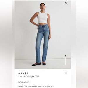 Madewell Women's Straight Leg Blue Jeans